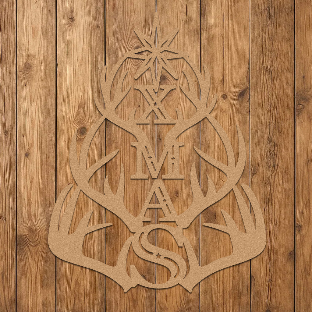 Holiday XMAS with Antler Tree Design