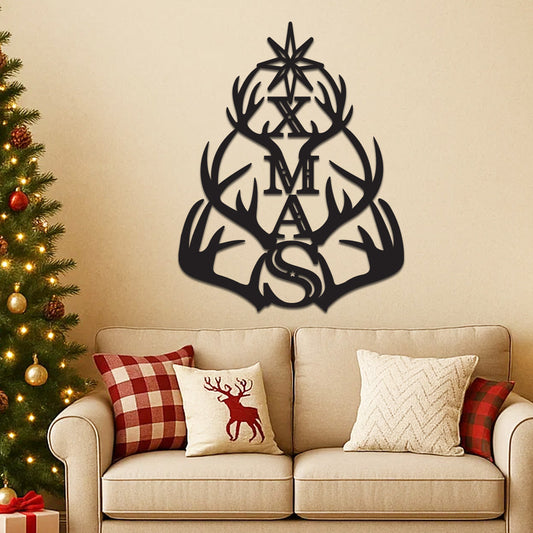 Holiday XMAS with Antler Tree Design
