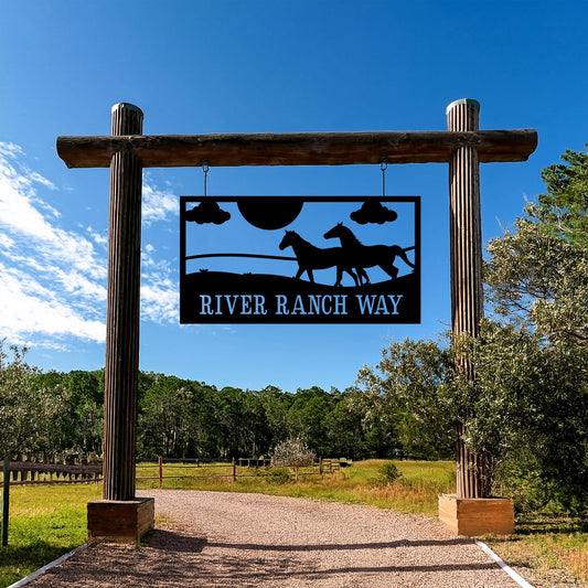 Horse Ranch House Number Sign