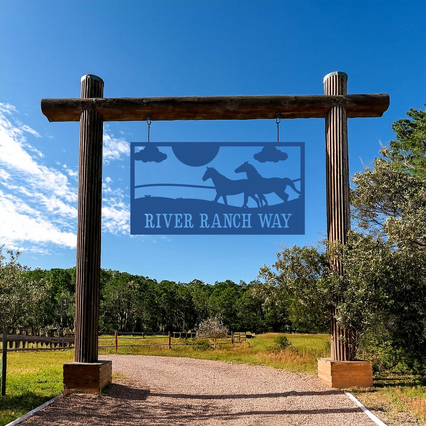 Horse Ranch House Number Sign