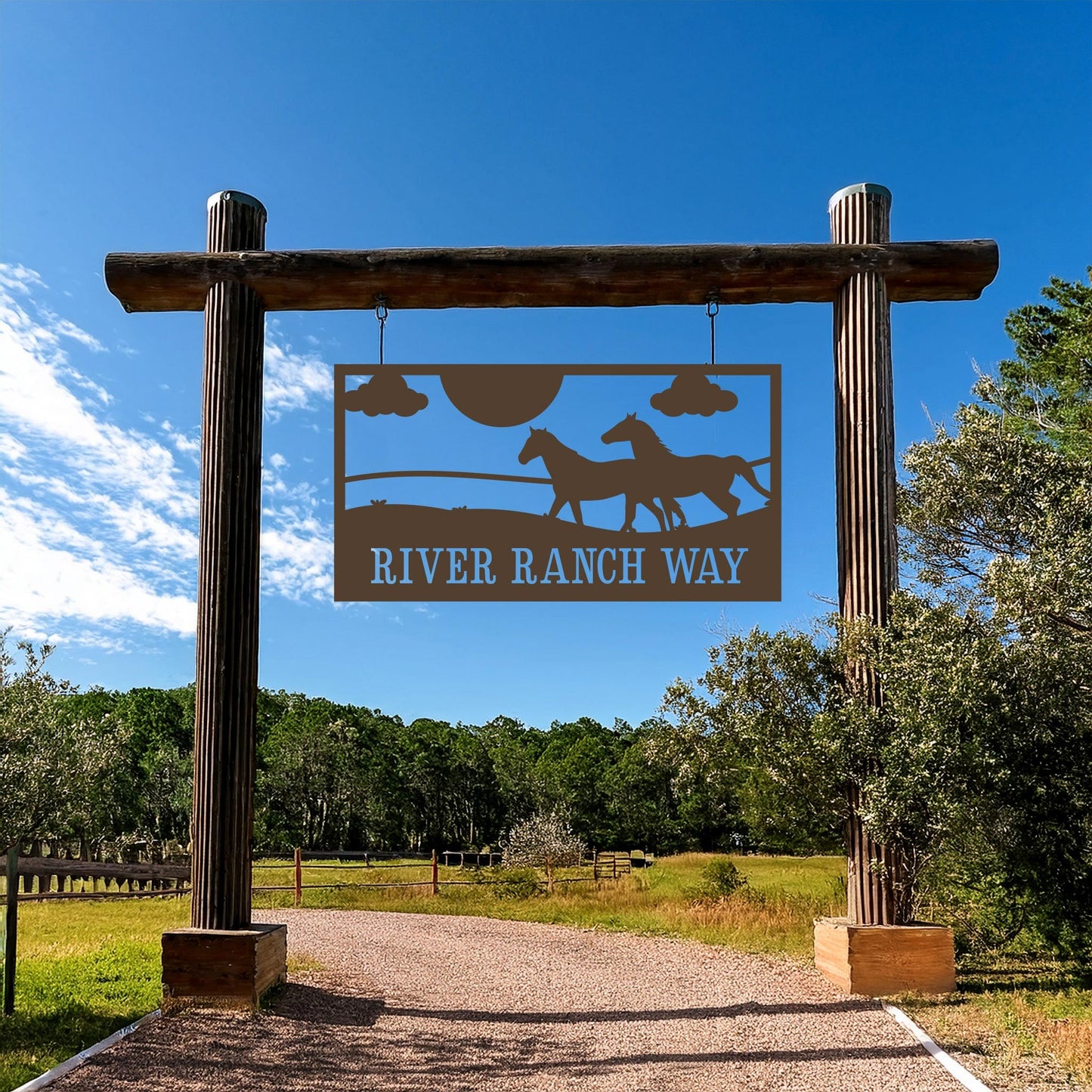 Horse Ranch House Number Sign