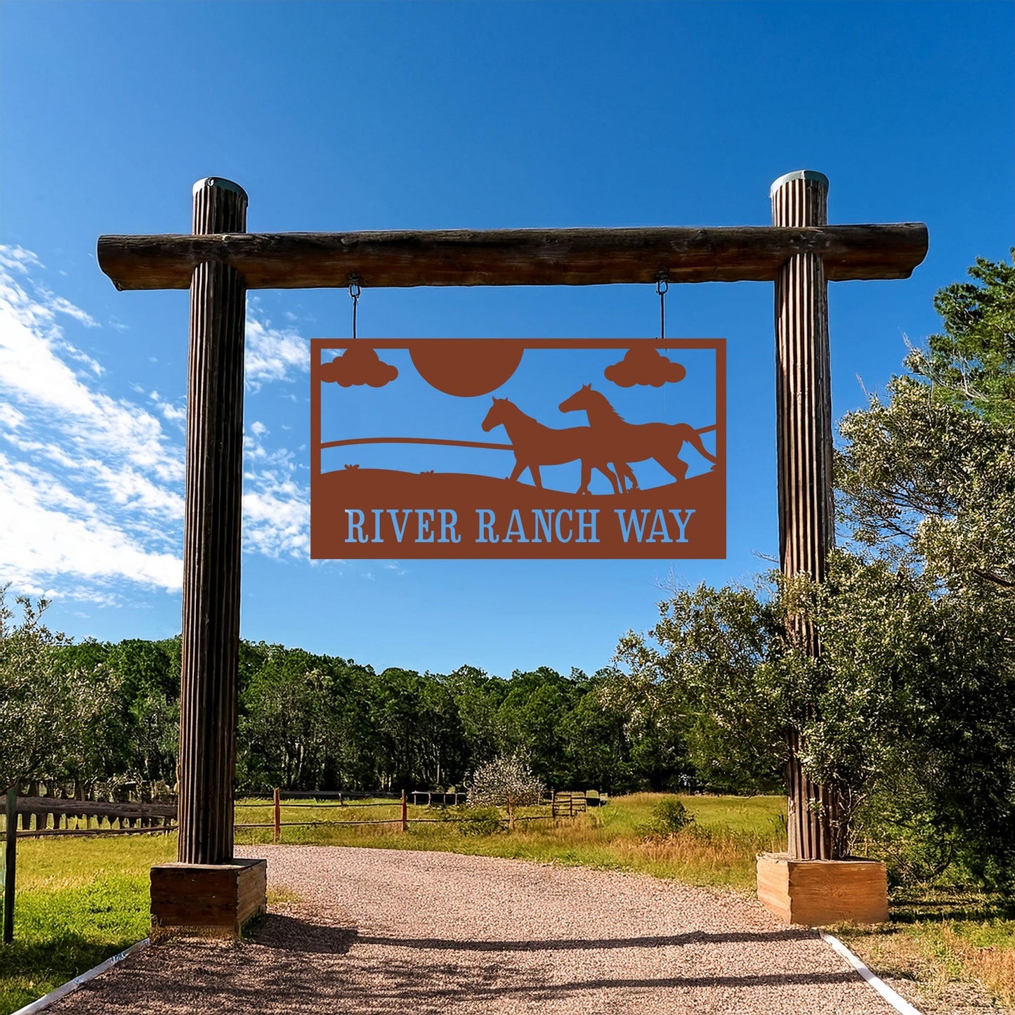 Horse Ranch House Number Sign