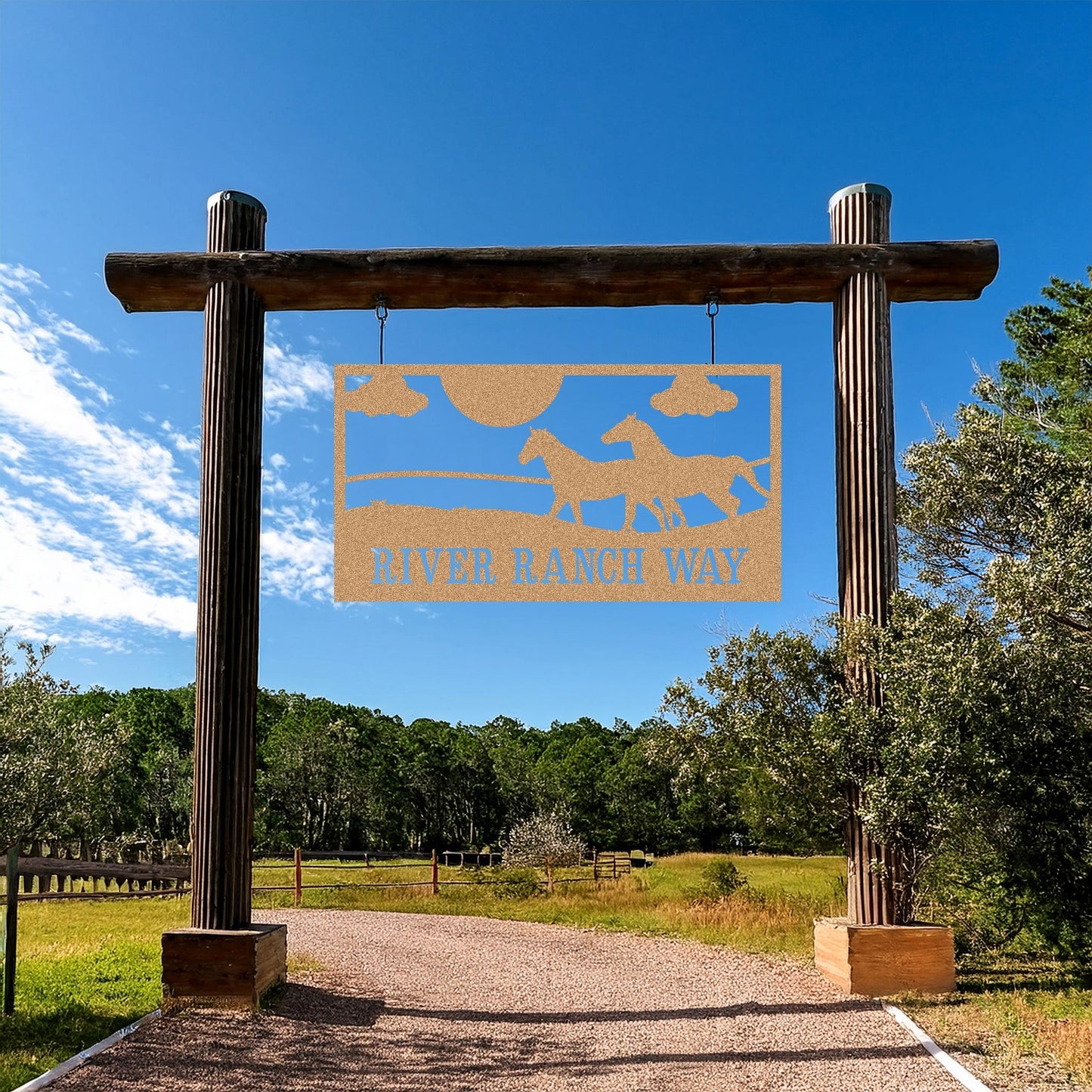 Horse Ranch House Number Sign