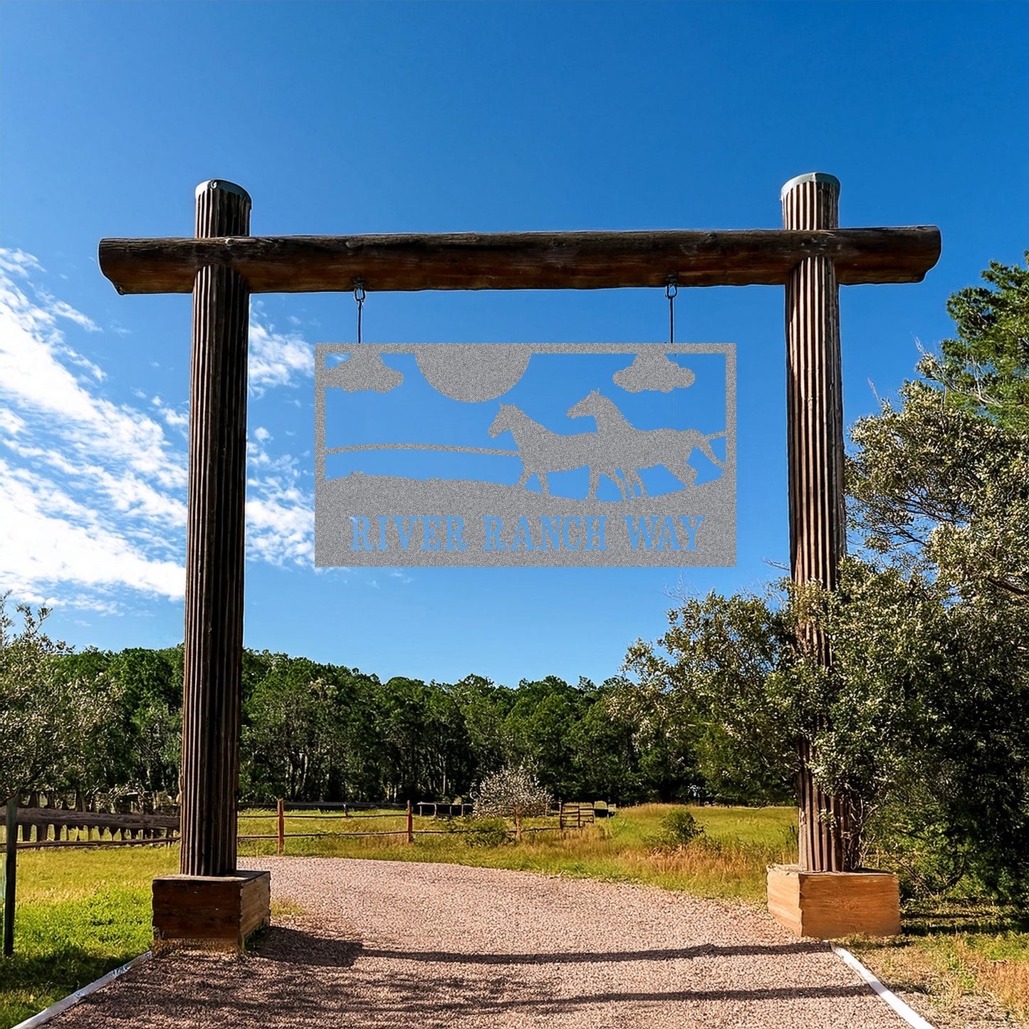 Horse Ranch House Number Sign