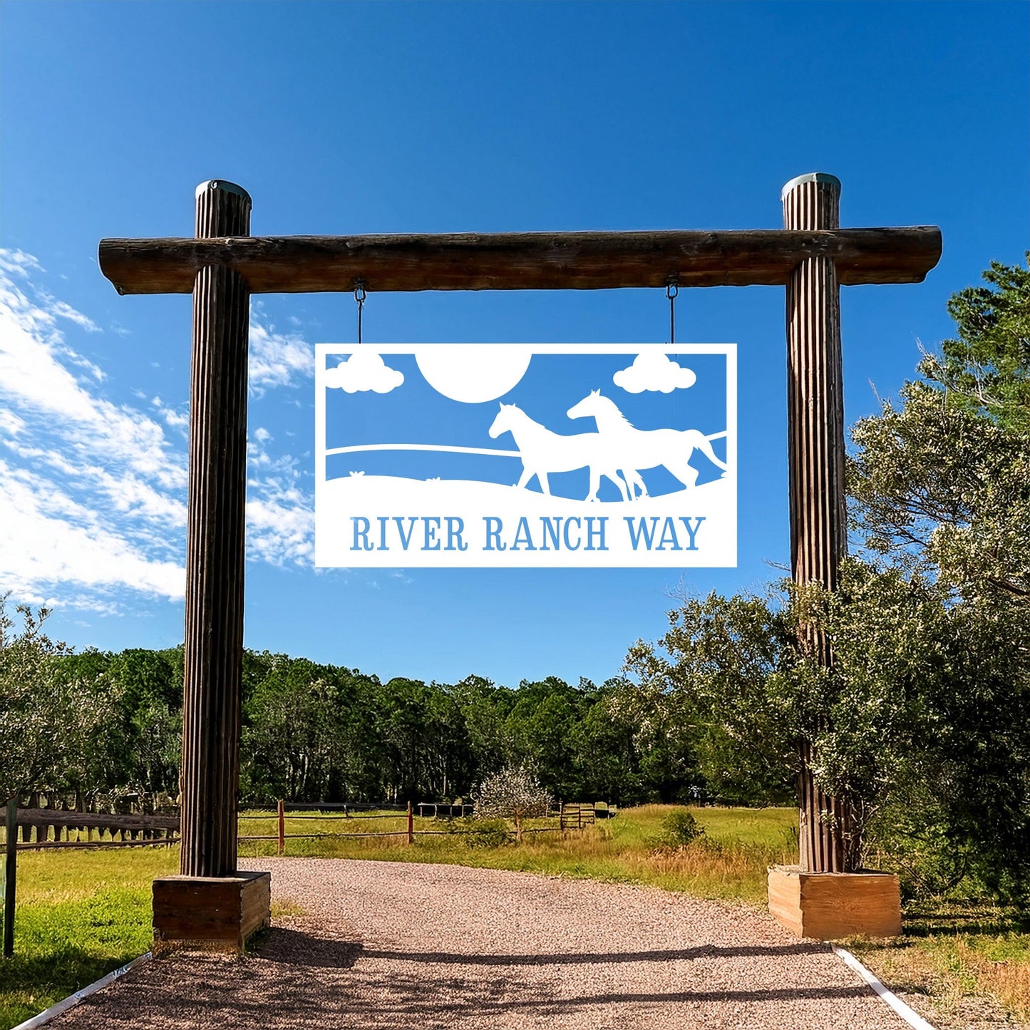 Horse Ranch House Number Sign