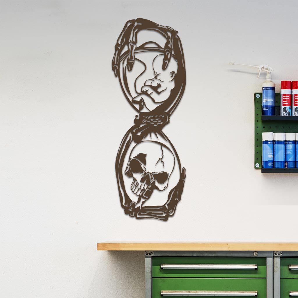 Hourglass with Skull Sign