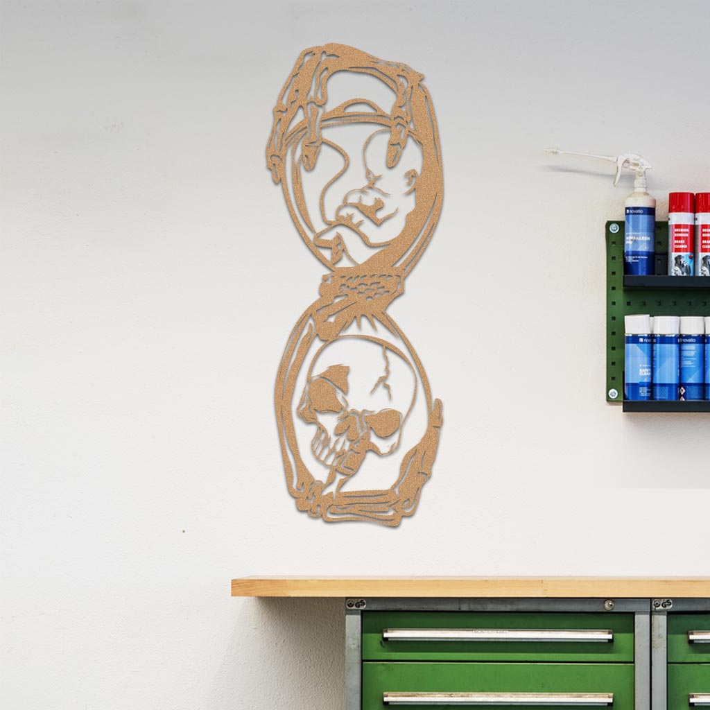 Hourglass with Skull Sign