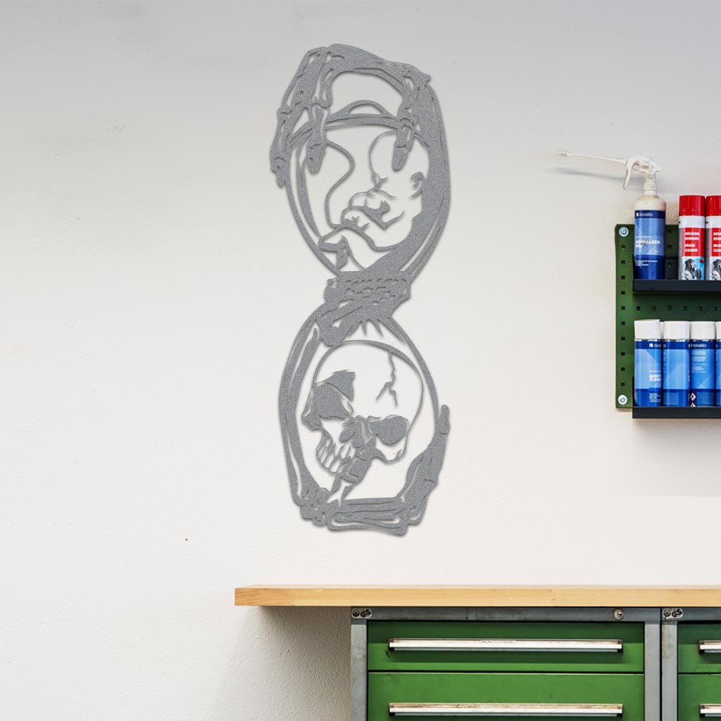 Hourglass with Skull Sign