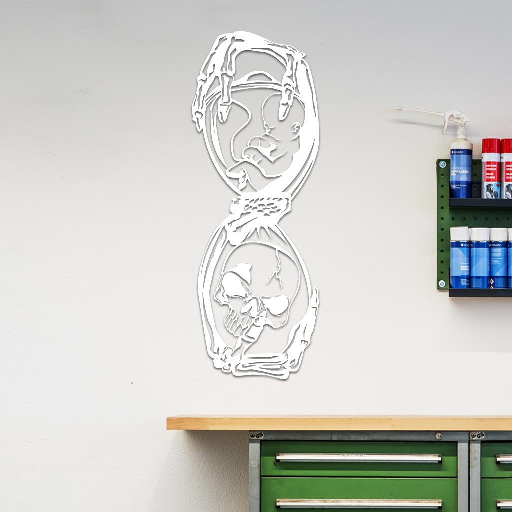 Hourglass with Skull Sign