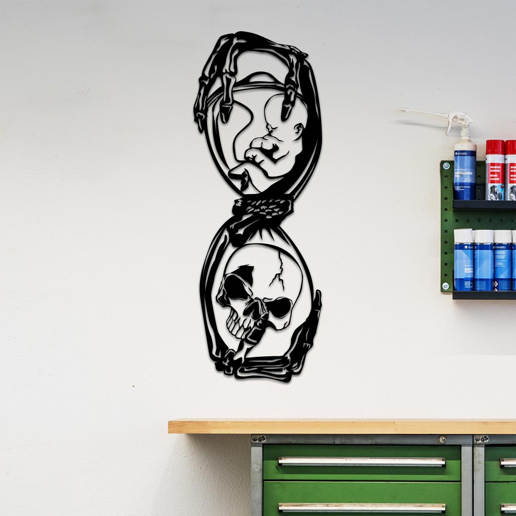 Hourglass with Skull Sign