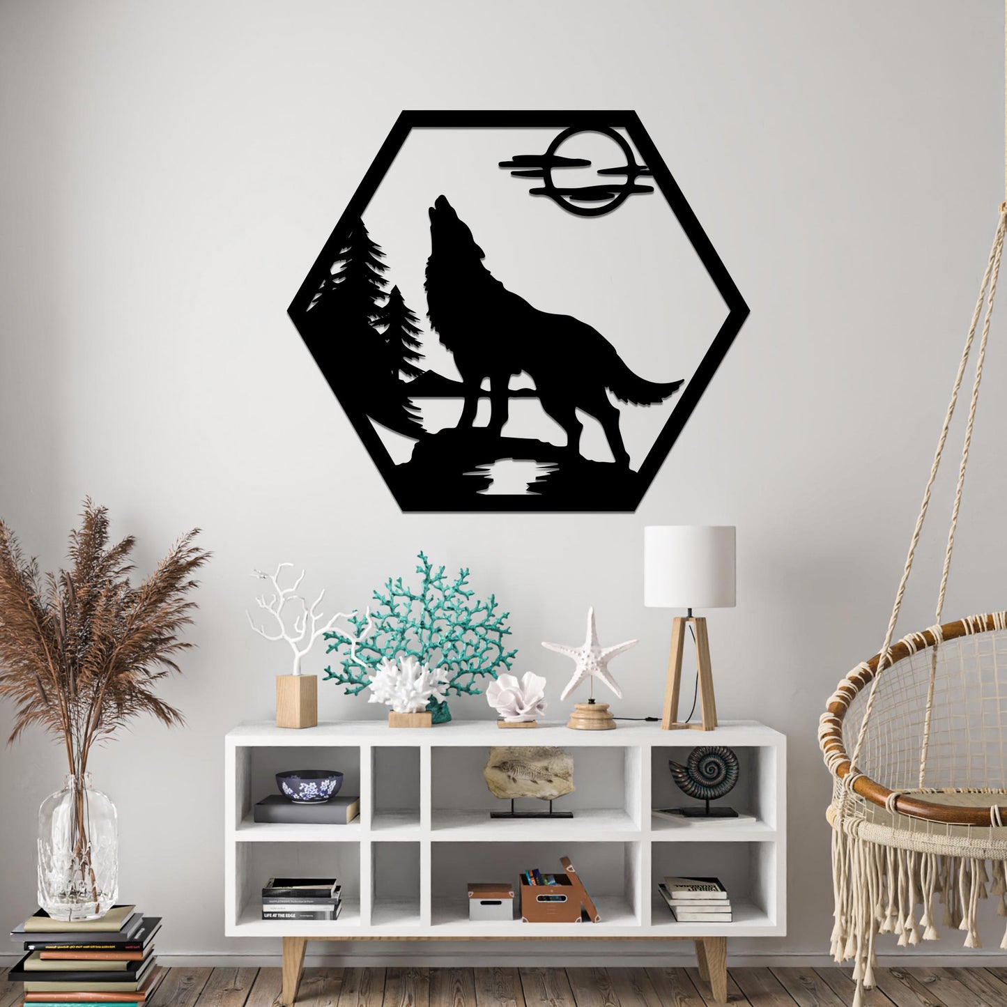 Howling Wolf in Nature Sign