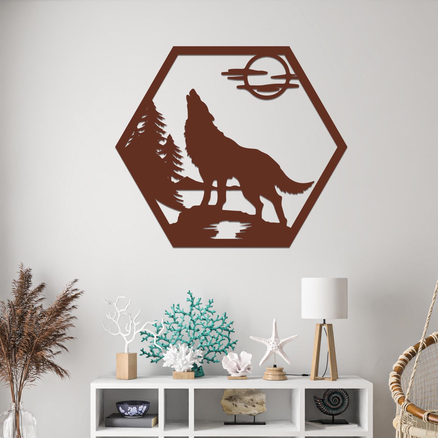 Howling Wolf in Nature Sign