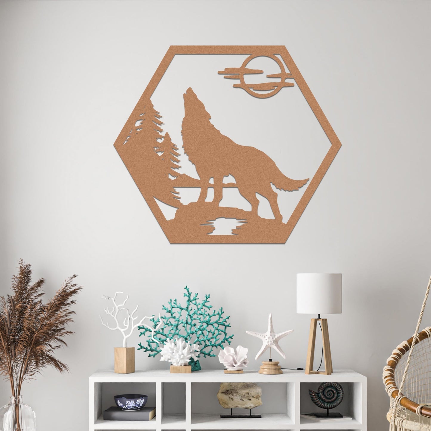 Howling Wolf in Nature Sign