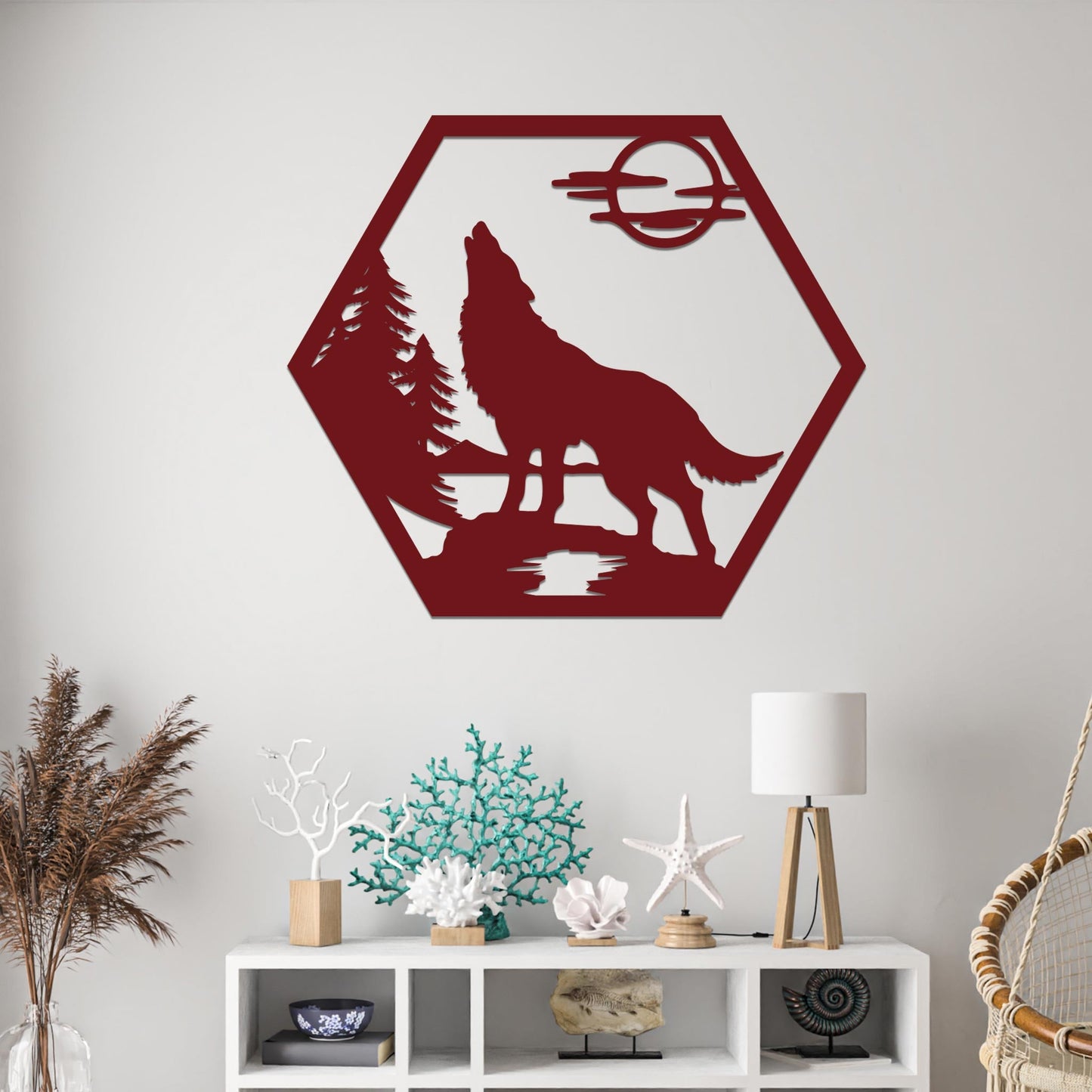 Howling Wolf in Nature Sign