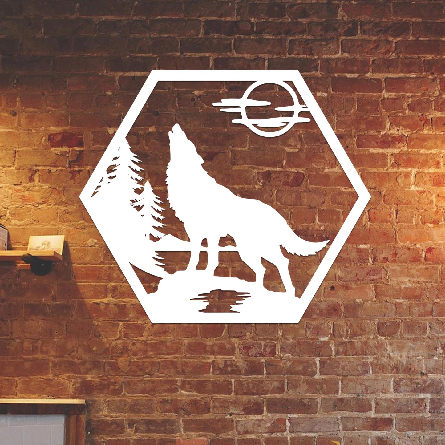 Howling Wolf in Nature Sign