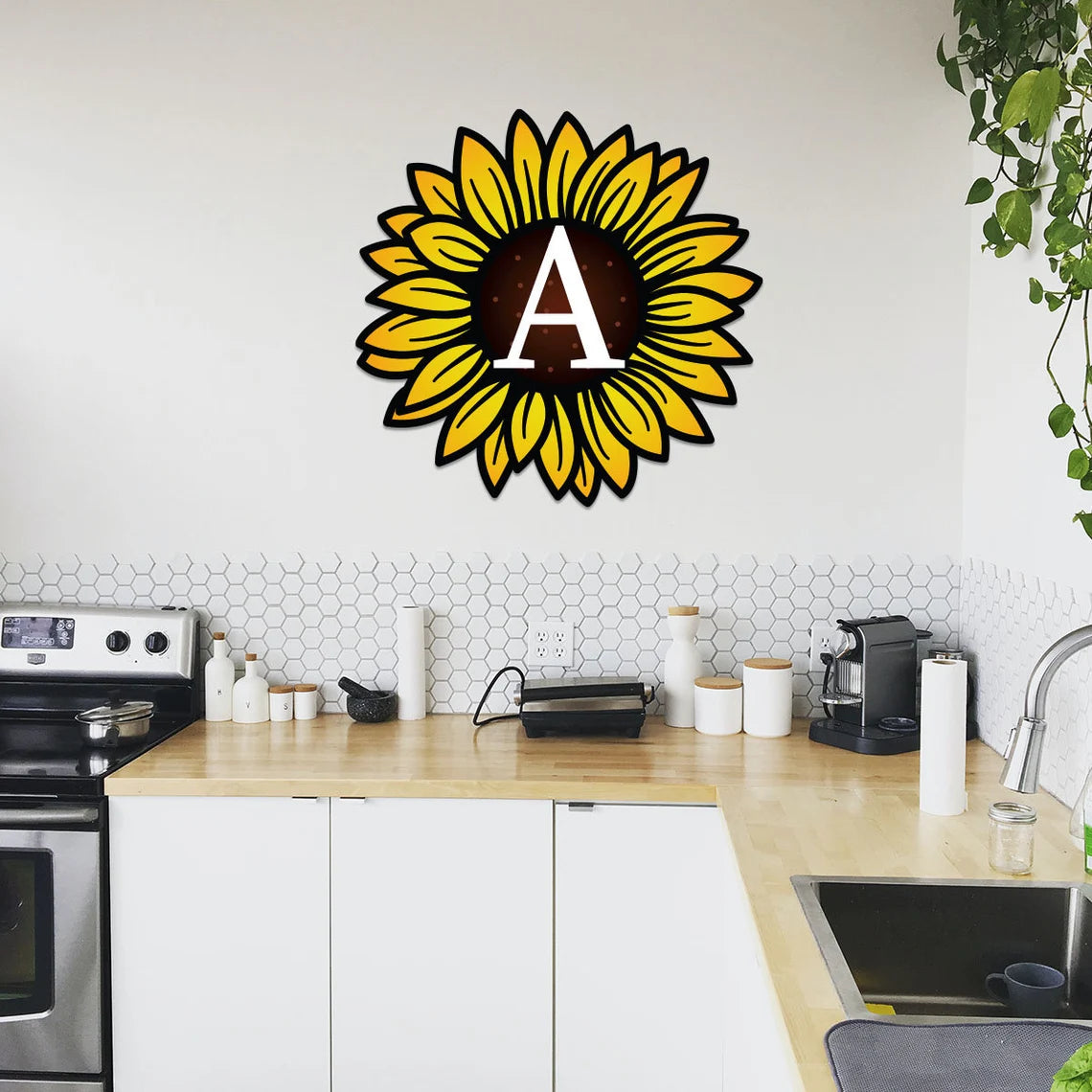 Sunflower Monogram  Sign