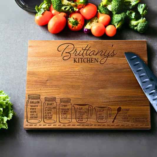 Personalized Cutting Board - Kitchen Measurement Chart