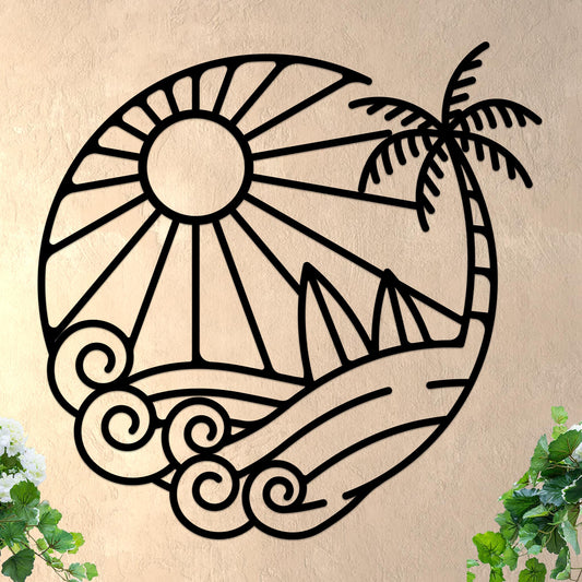 Island Sunset Surf Circle Sign