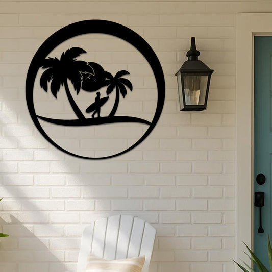 Island Surfer Circle Sign
