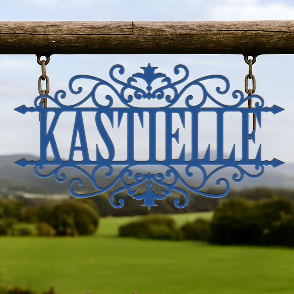 Last Name Scrolled Sign