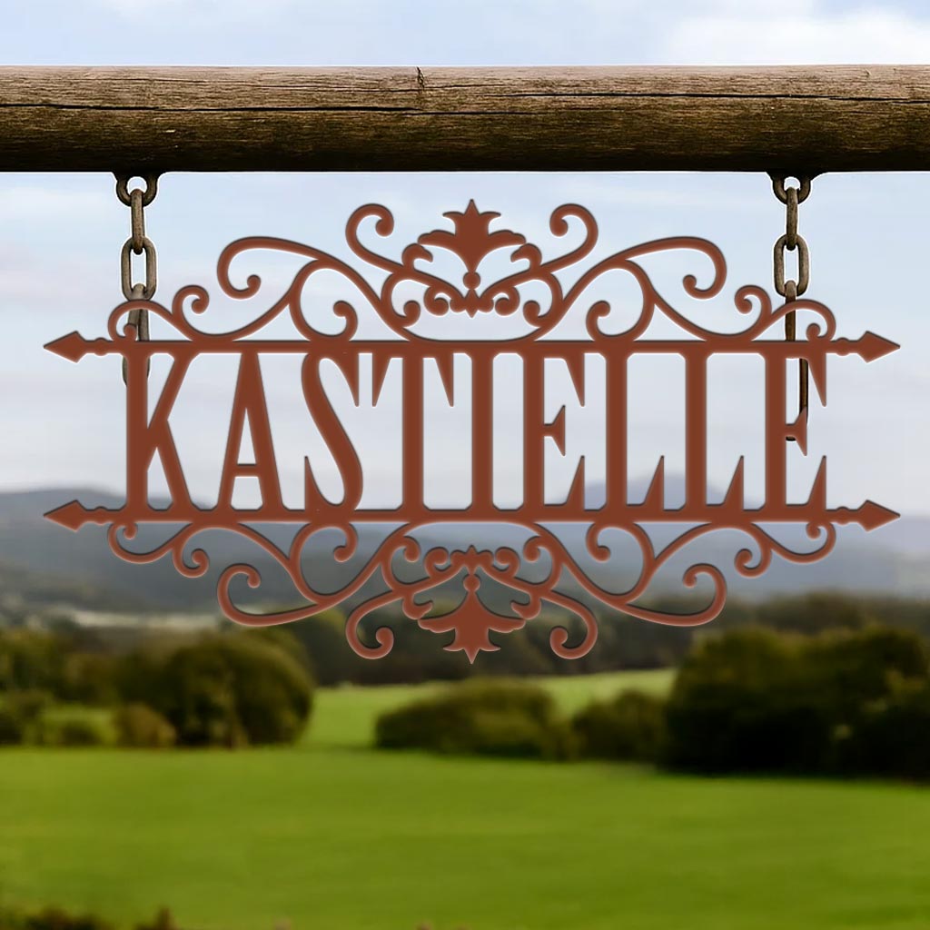 Last Name Scrolled Sign