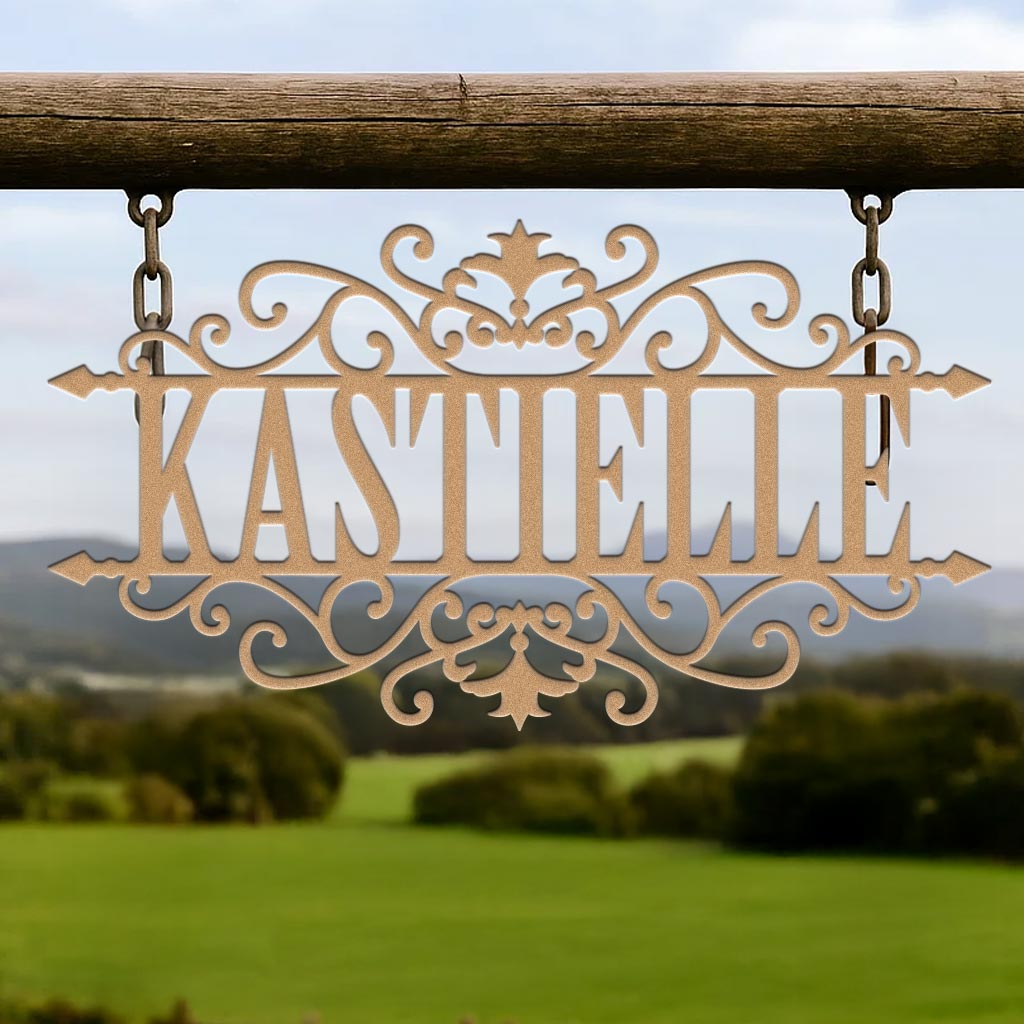 Last Name Scrolled Sign