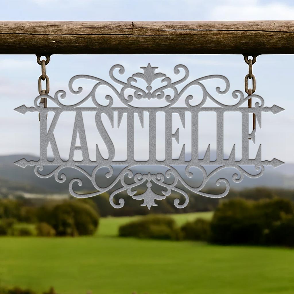 Last Name Scrolled Sign