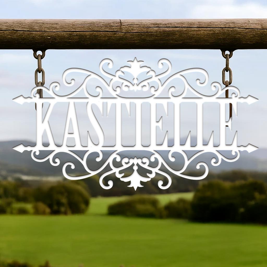 Last Name Scrolled Sign