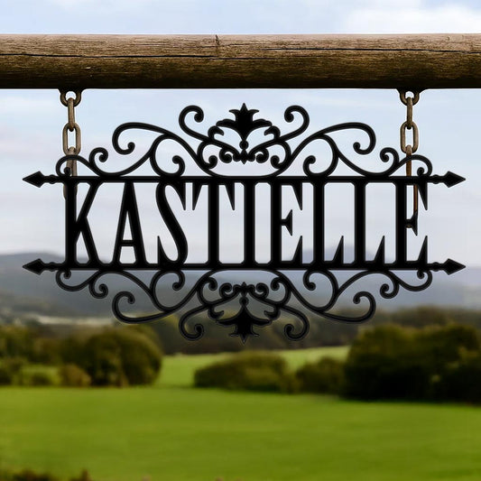 Last Name Scrolled Sign