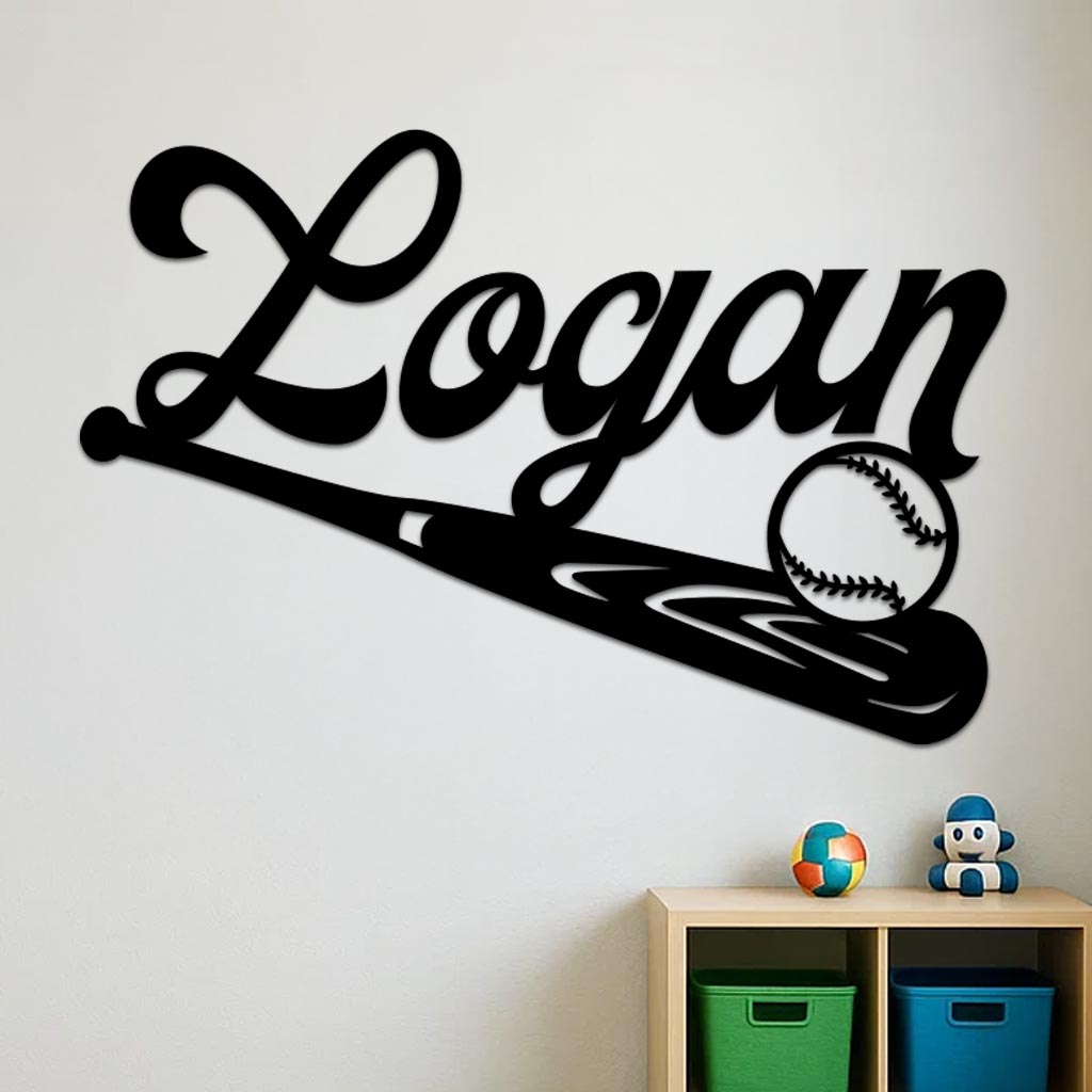 Baseball Bat Name Sign