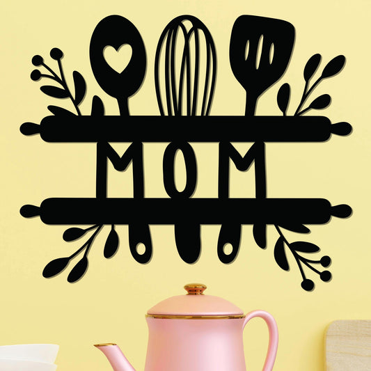 Mom Sign w Kitchen Utensils