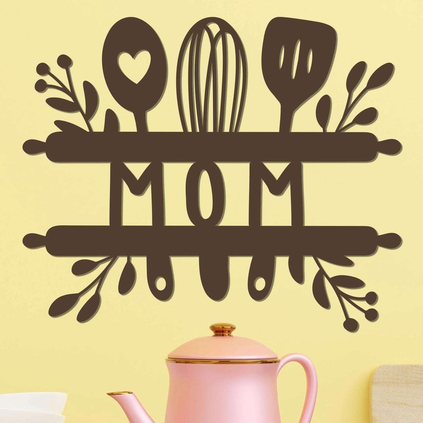 Mom Sign w Kitchen Utensils