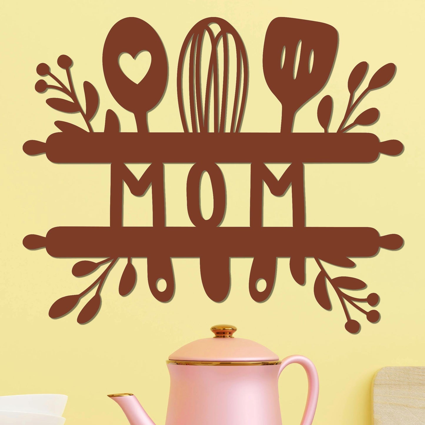 Mom Sign w Kitchen Utensils