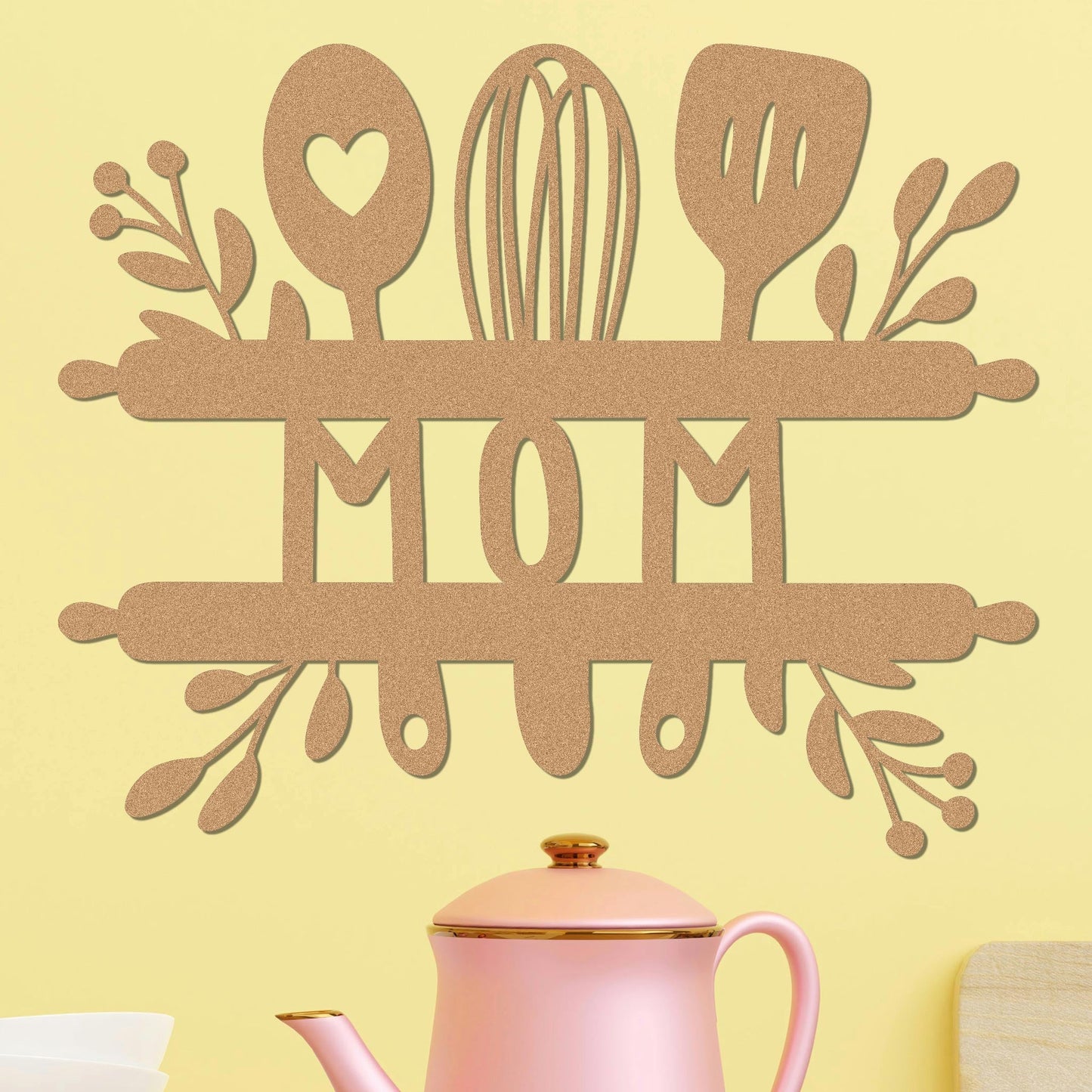 Mom Sign w Kitchen Utensils