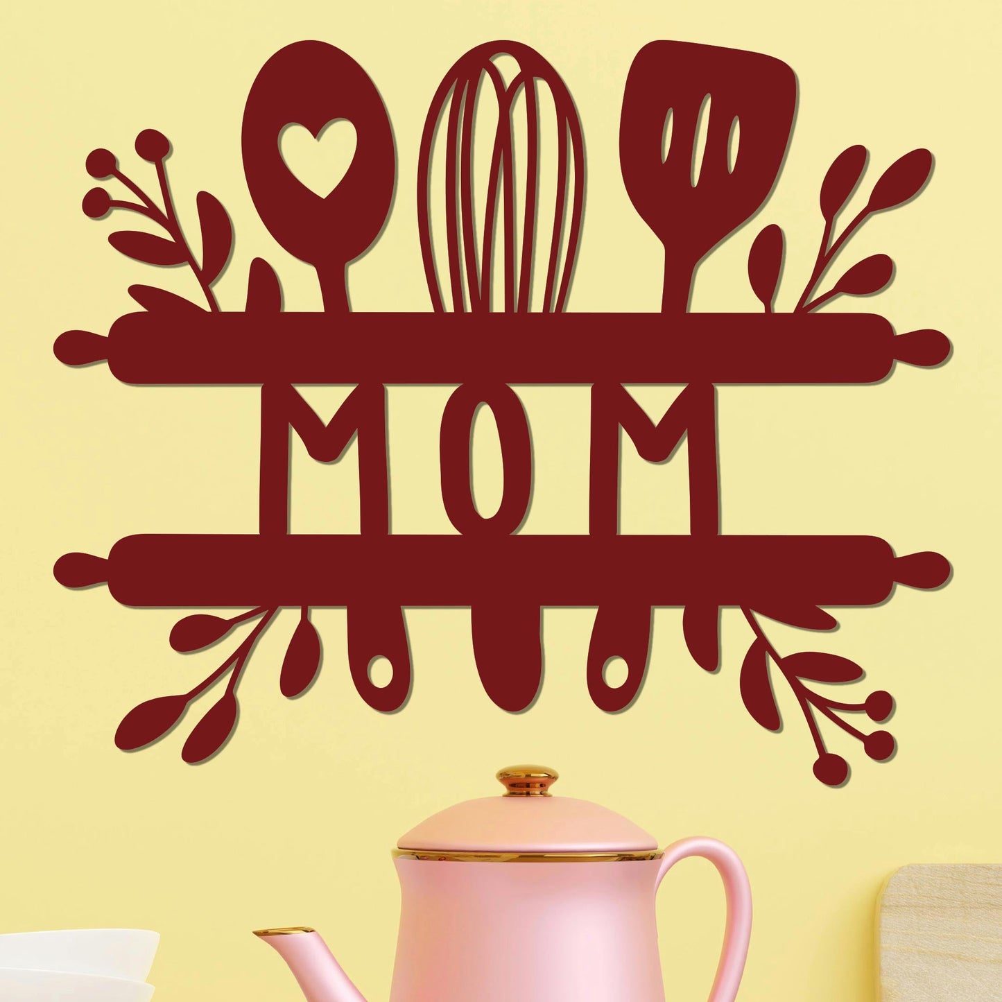 Mom Sign w Kitchen Utensils
