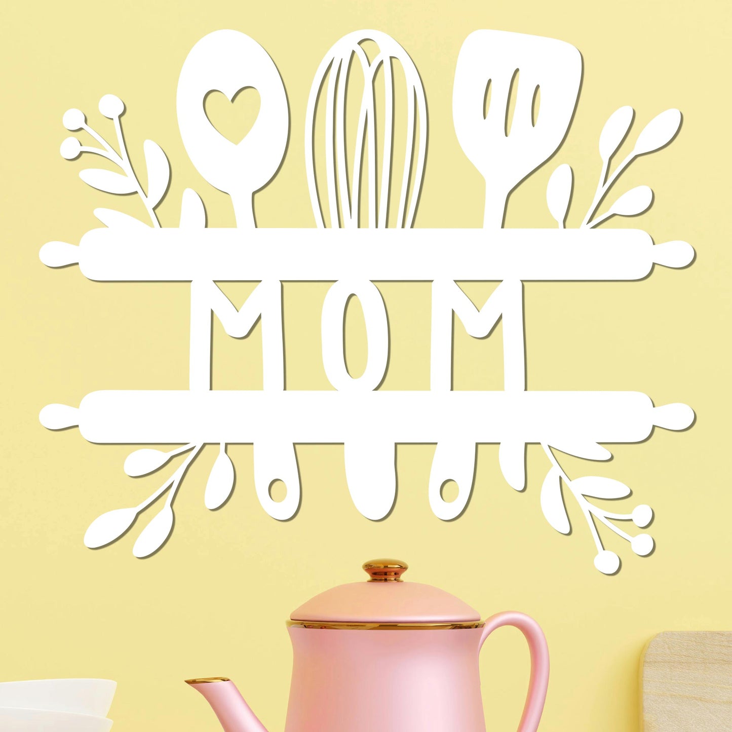 Mom Sign w Kitchen Utensils