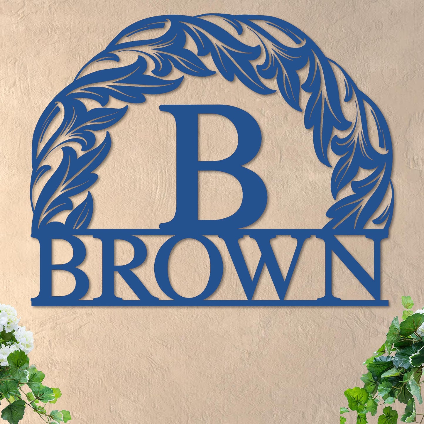 Monogram in Sun w Name Sign