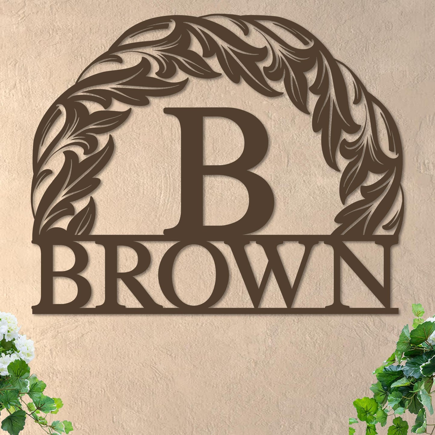 Monogram in Sun w Name Sign