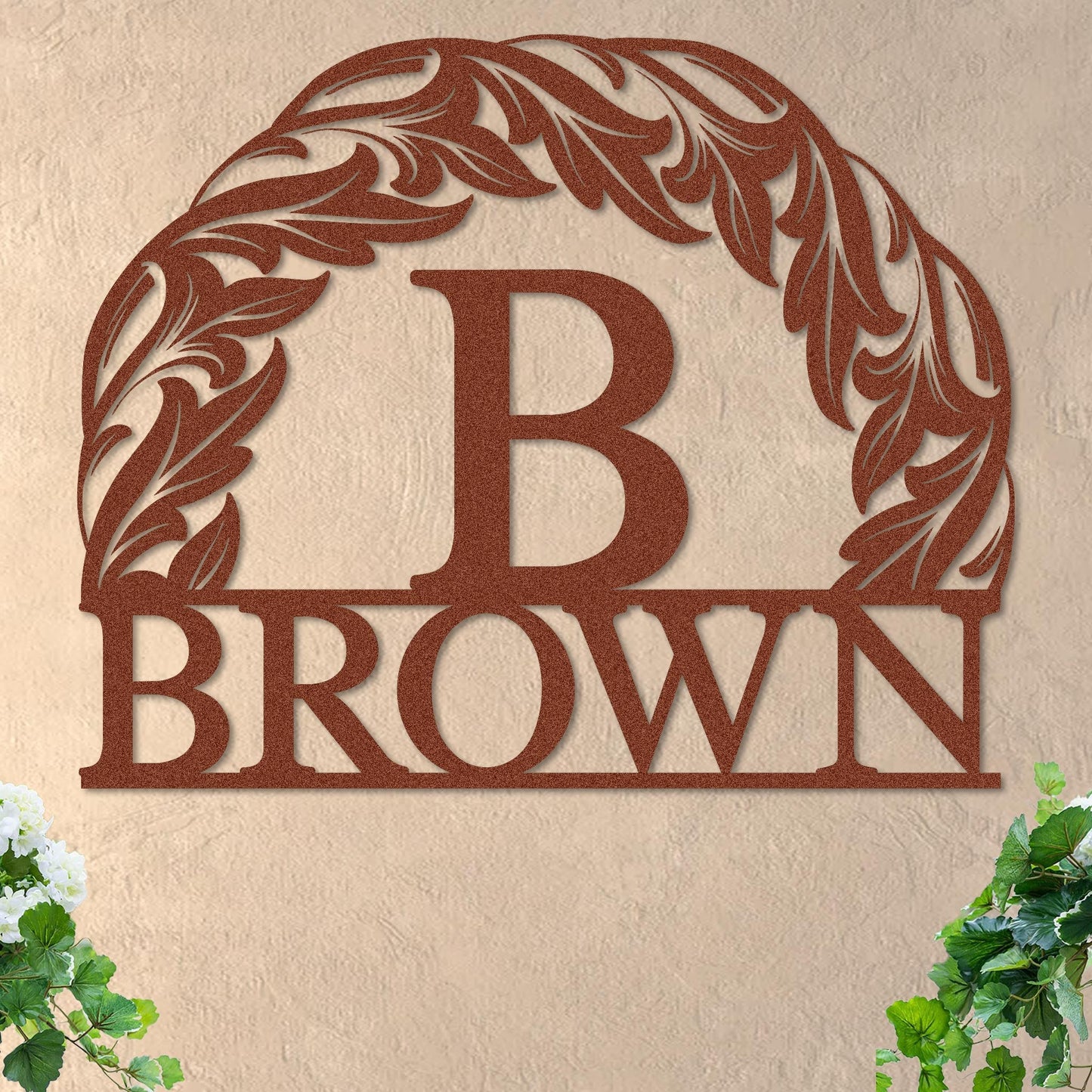 Monogram in Sun w Name Sign