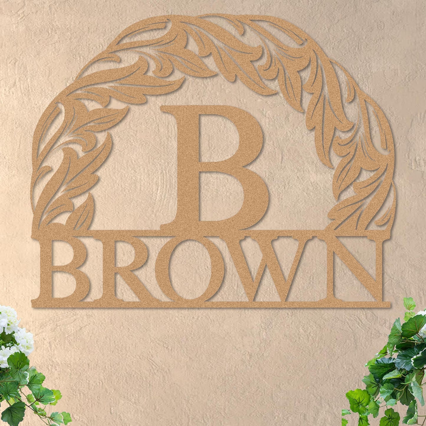 Monogram in Sun w Name Sign