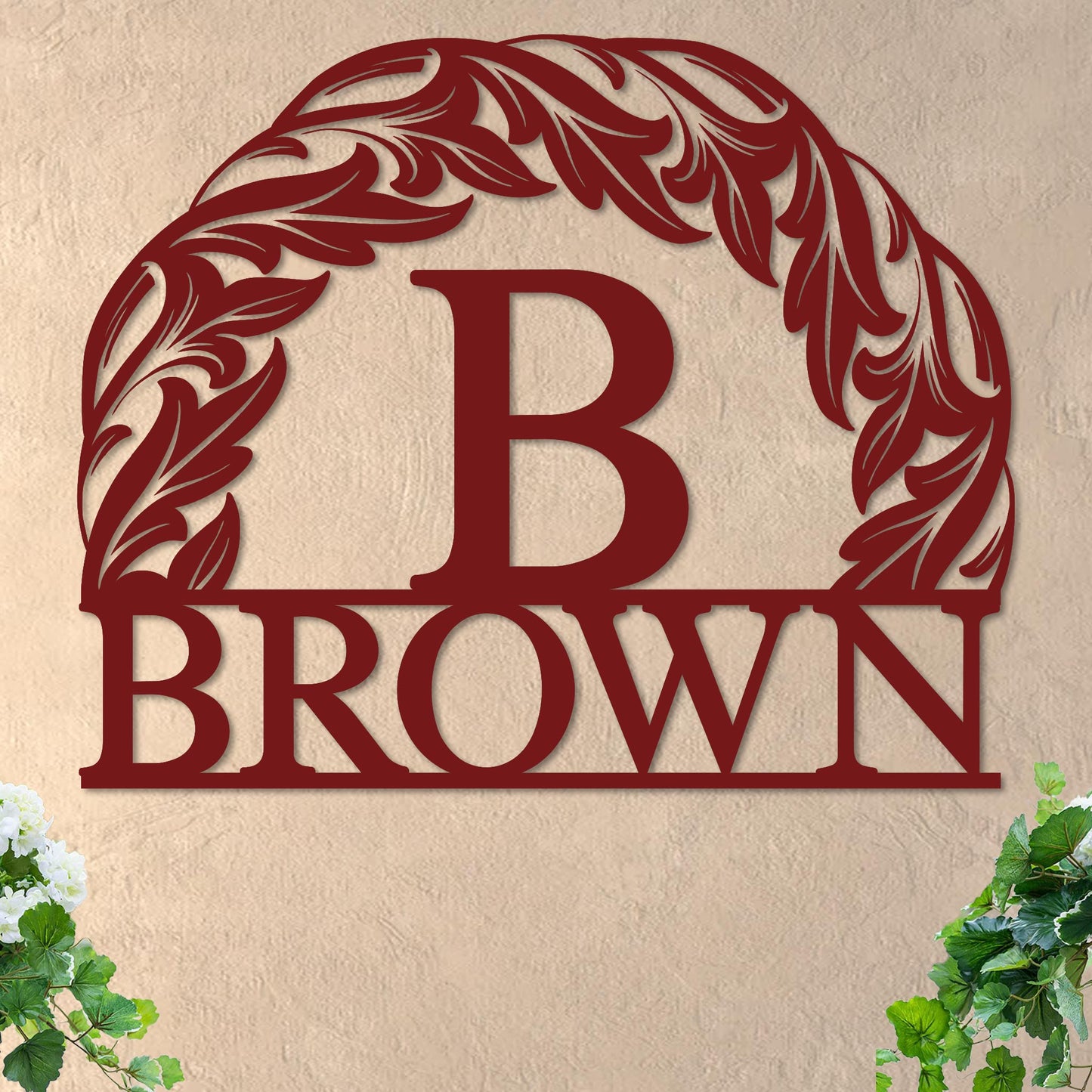 Monogram in Sun w Name Sign