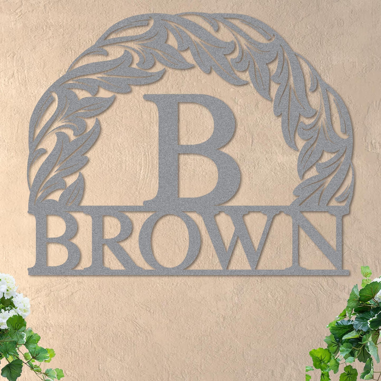 Monogram in Sun w Name Sign