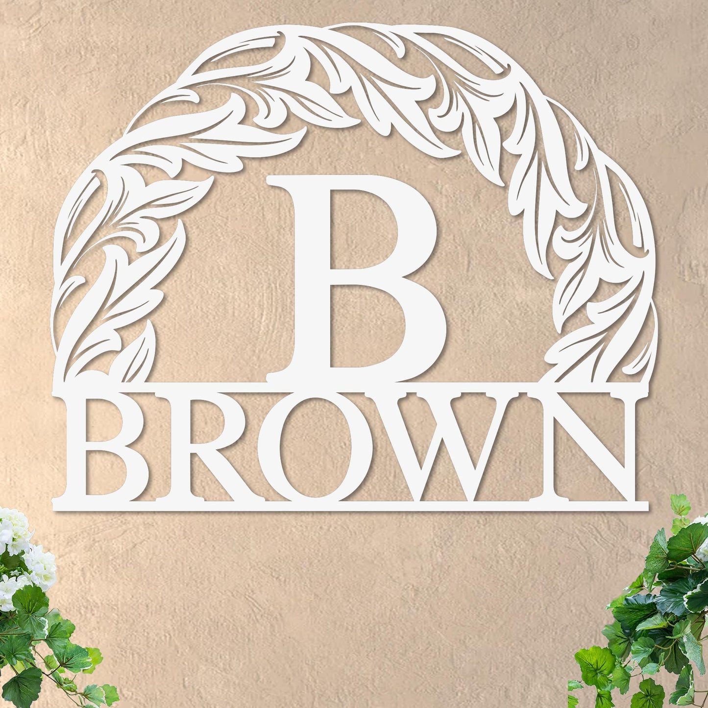 Monogram in Sun w Name Sign