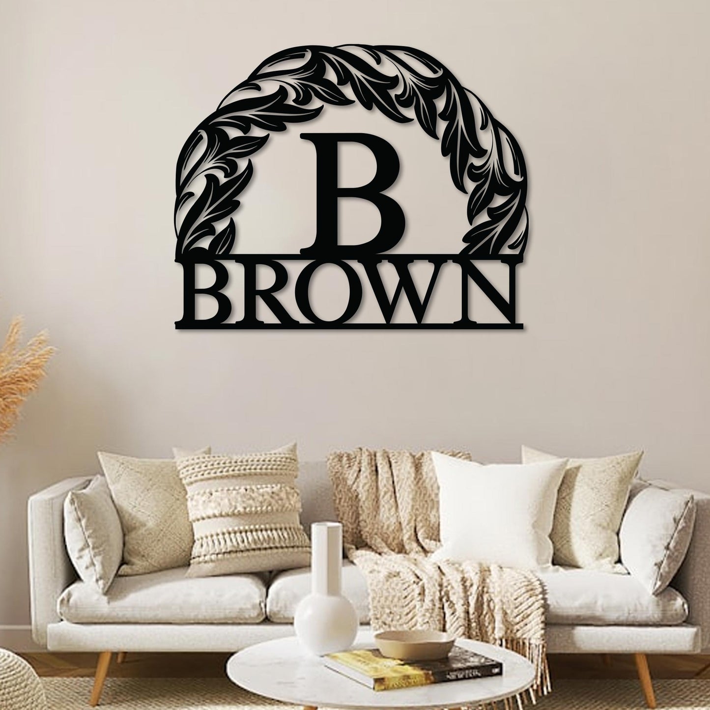 Monogram in Sun w Name Sign