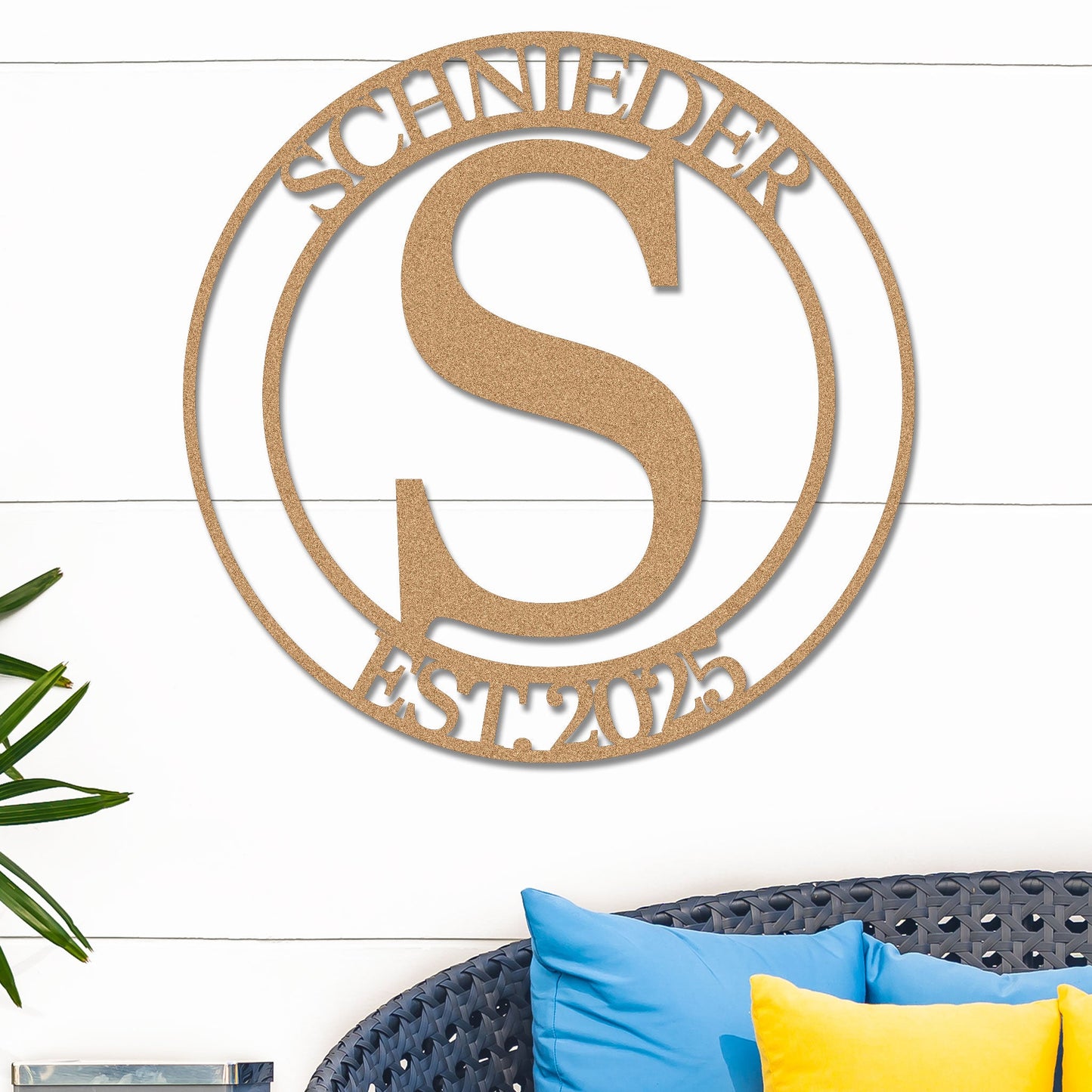 Monogram Metal Sign w Name & Year