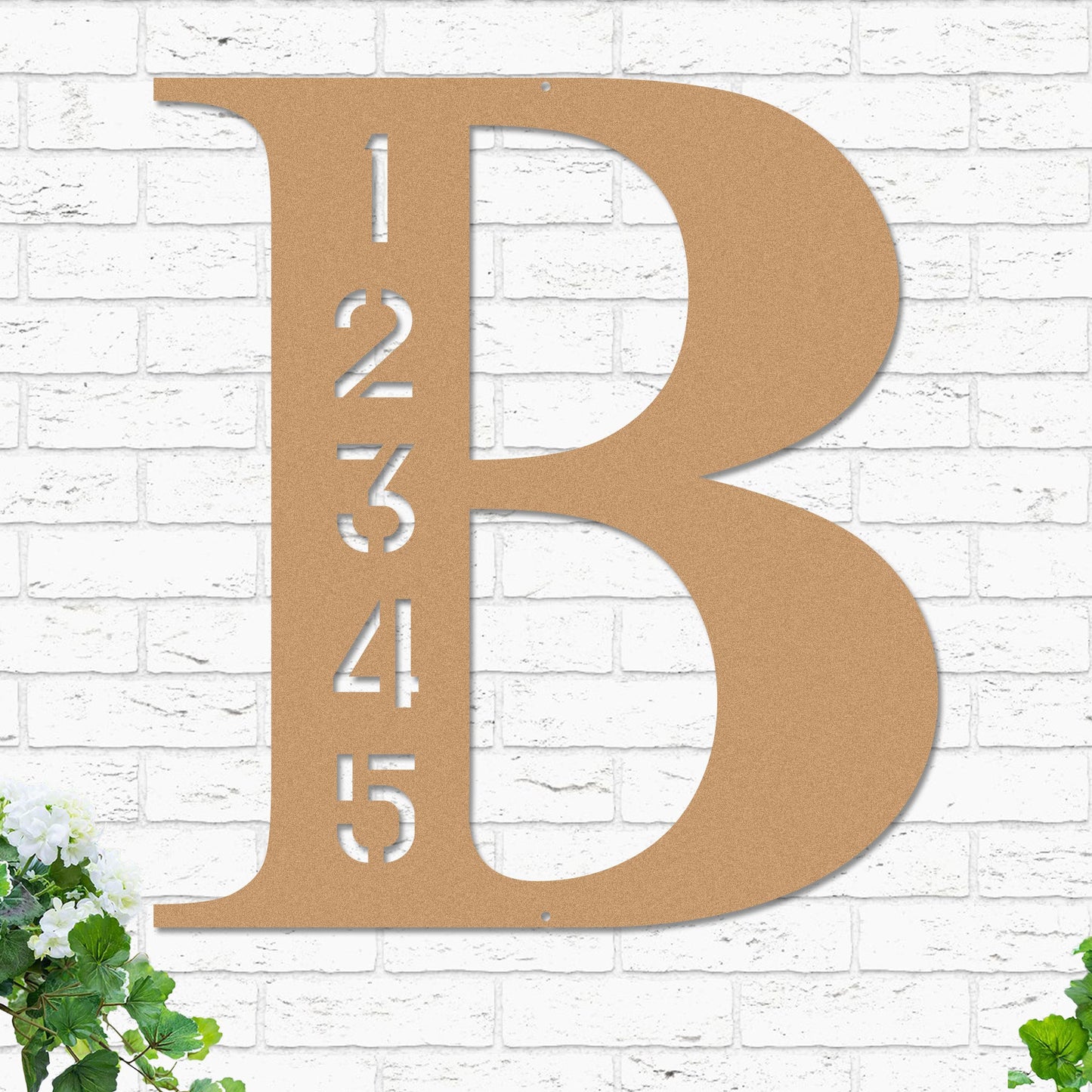 Monogram w Address Sign