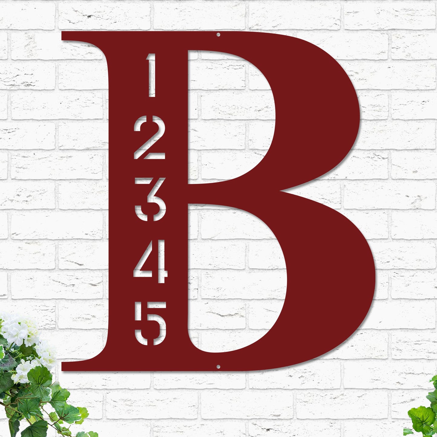 Monogram w Address Sign