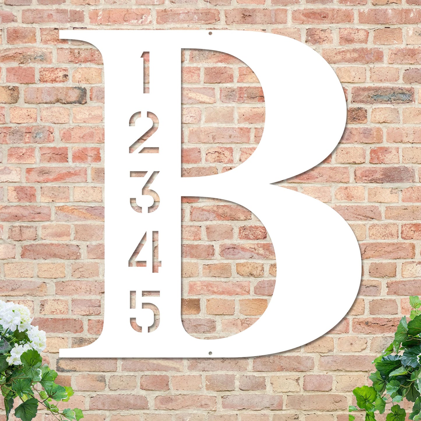 Monogram w Address Sign