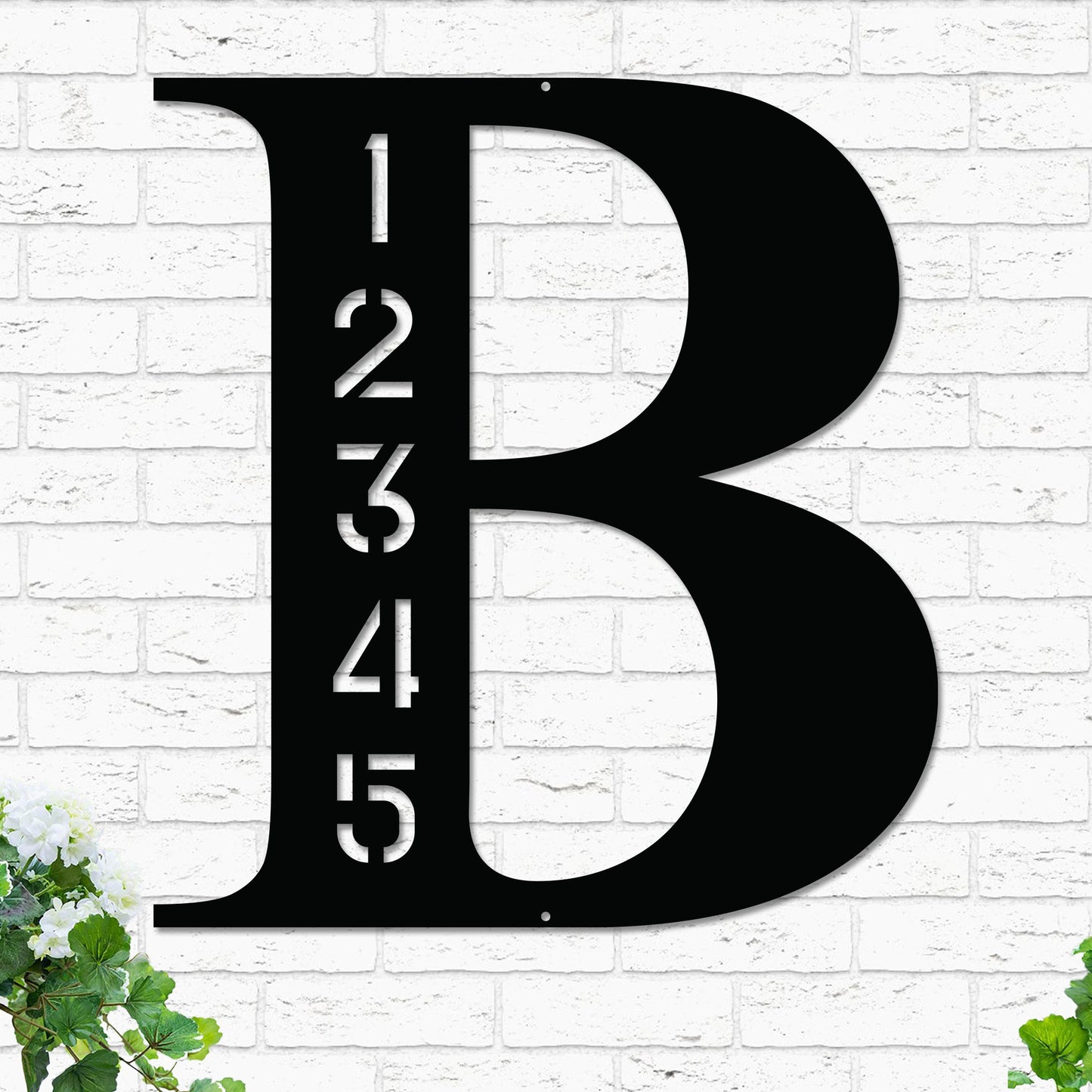 Monogram w Address Sign