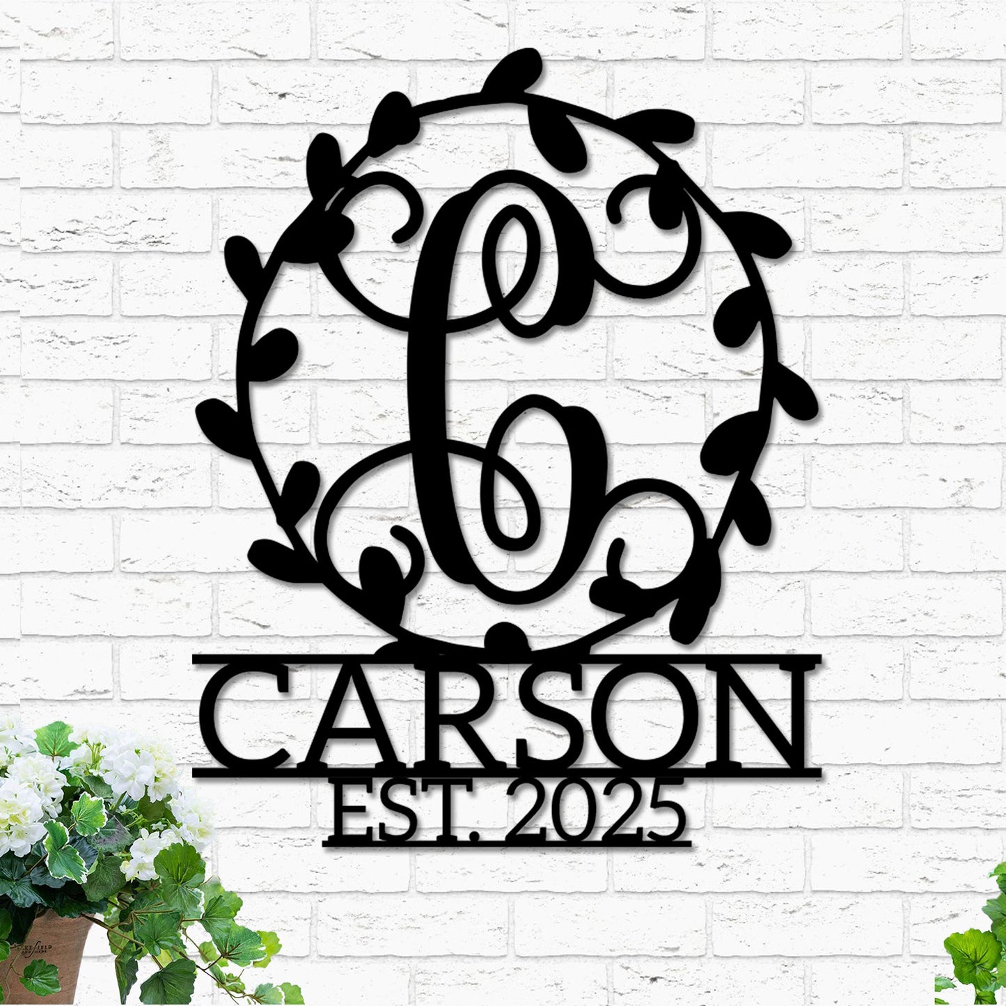 Monogram Wreath, Name and Established Year